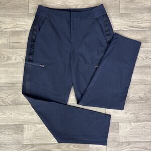 Athleta Wander Hybrid Pants Slim Leg High Rise Navy Blue sz 8